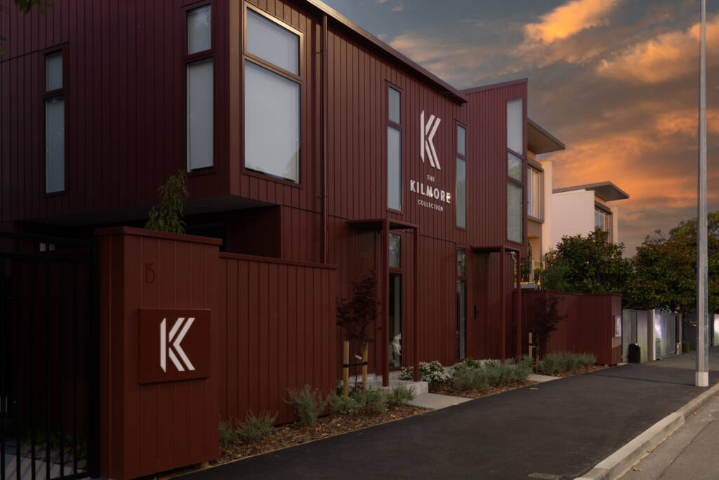 Exterior image of The Kilmore Collection of one bedroom self contained apartments in Christchurch